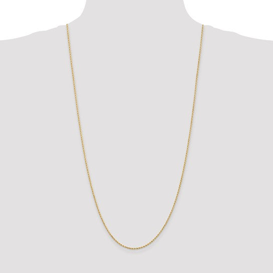 14KT Yellow gold 30 inch 1.5mm Diamond-cut Rope with Lobster Clasp Chain