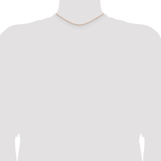 14KT Rose Gold 14 inch 1.5mm Diamond-cut Rope with Lobster Clasp Chain