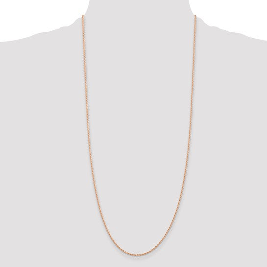 14KT Rose Gold 30 inch 1.5mm Diamond-cut Rope with Lobster Clasp Chain