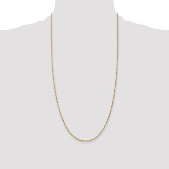 14KT Yellow gold 28 inch 1.5mm Regular Rope with Lobster Clasp Chain