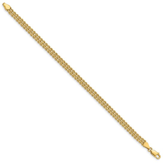 14kt Yellow gold 4.5mm Wide Triple Strand Rope Bracelets