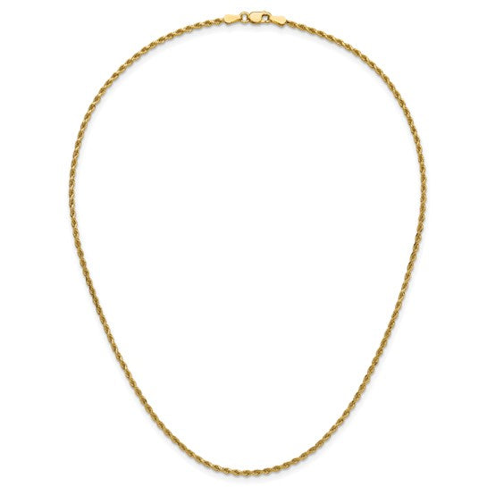 14KT Yellow Gold 16 inch 1.75mm Diamond-cut Rope with Lobster Clasp Chain