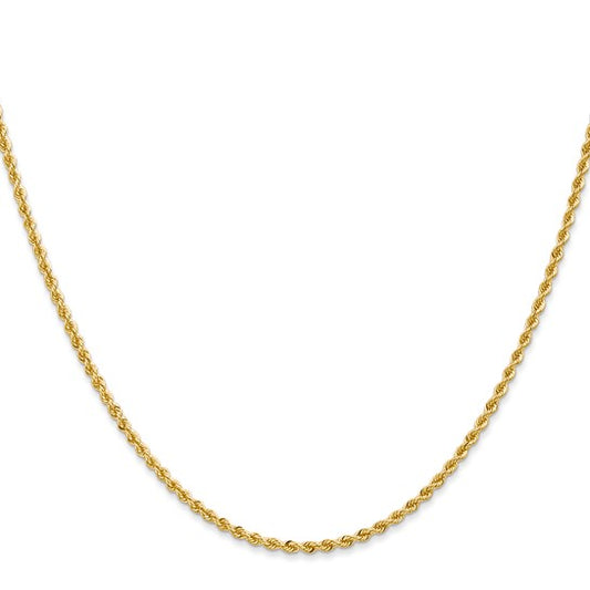 14KT Yellow Gold 20 inch 2mm Regular Rope with Lobster Clasp Chain