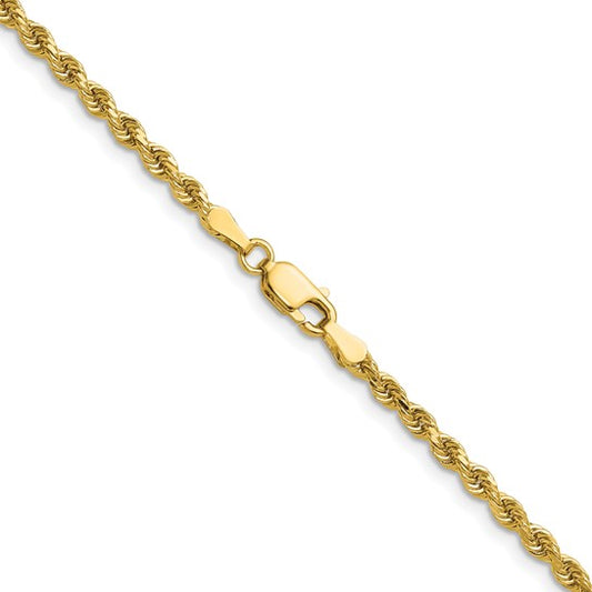 14kt Yellow Gold 18 inch 2.75mm Diamond-cut Rope with Lobster Clasp Chain