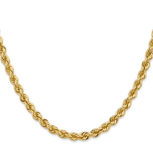 14kt Yellow Gold 24 inch 5mm Regular Rope with Lobster Clasp Chain