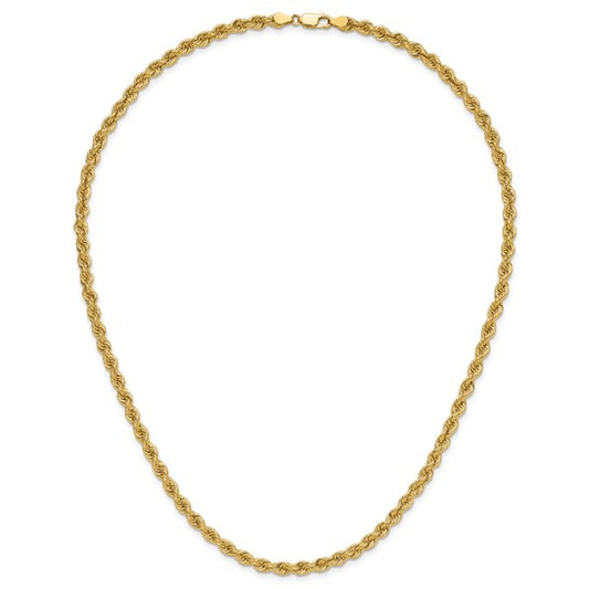 14kt Yellow Gold 20 inch 5mm Regular Rope with Lobster Clasp Chain