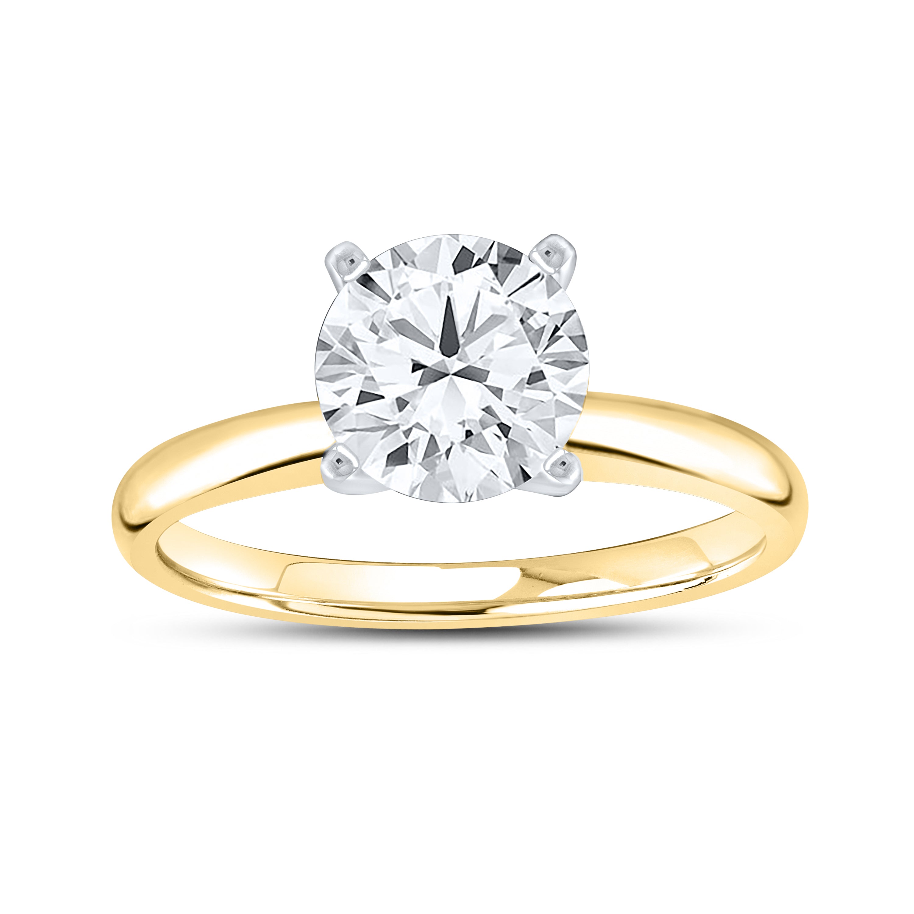 10KT YELLOW GOLD 1.00 CTW LAB DIAMOND RING