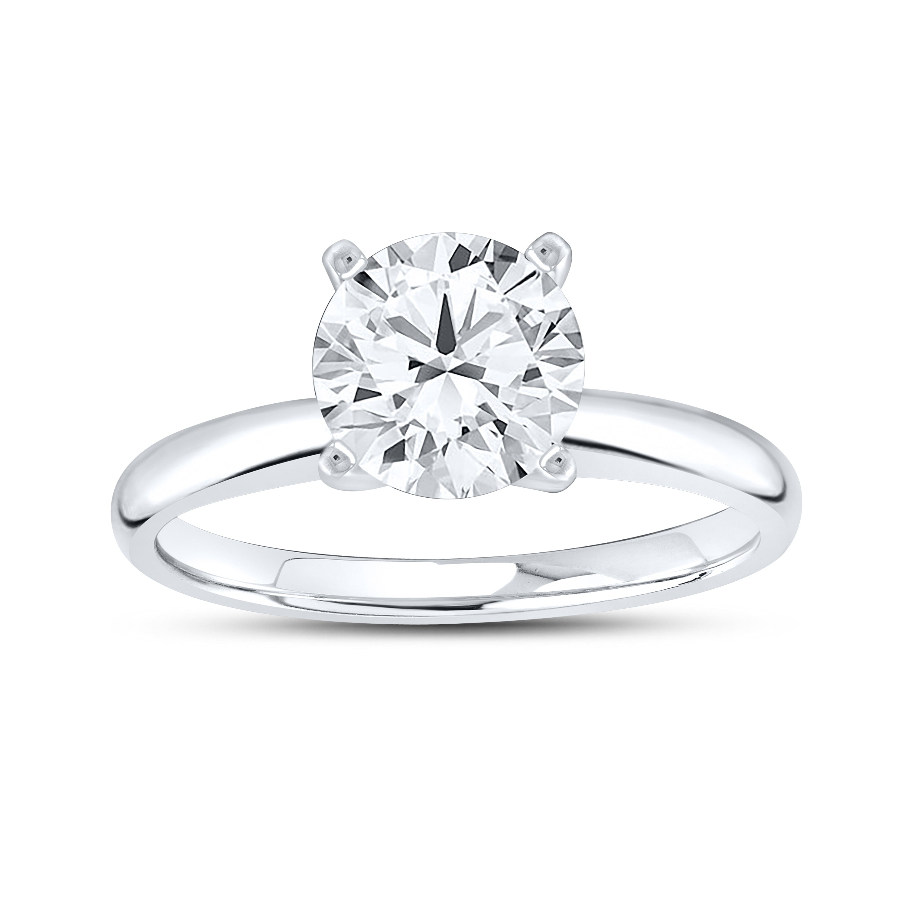 10KT WHITE GOLD 1.00 CTW LAB DIAMOND RING