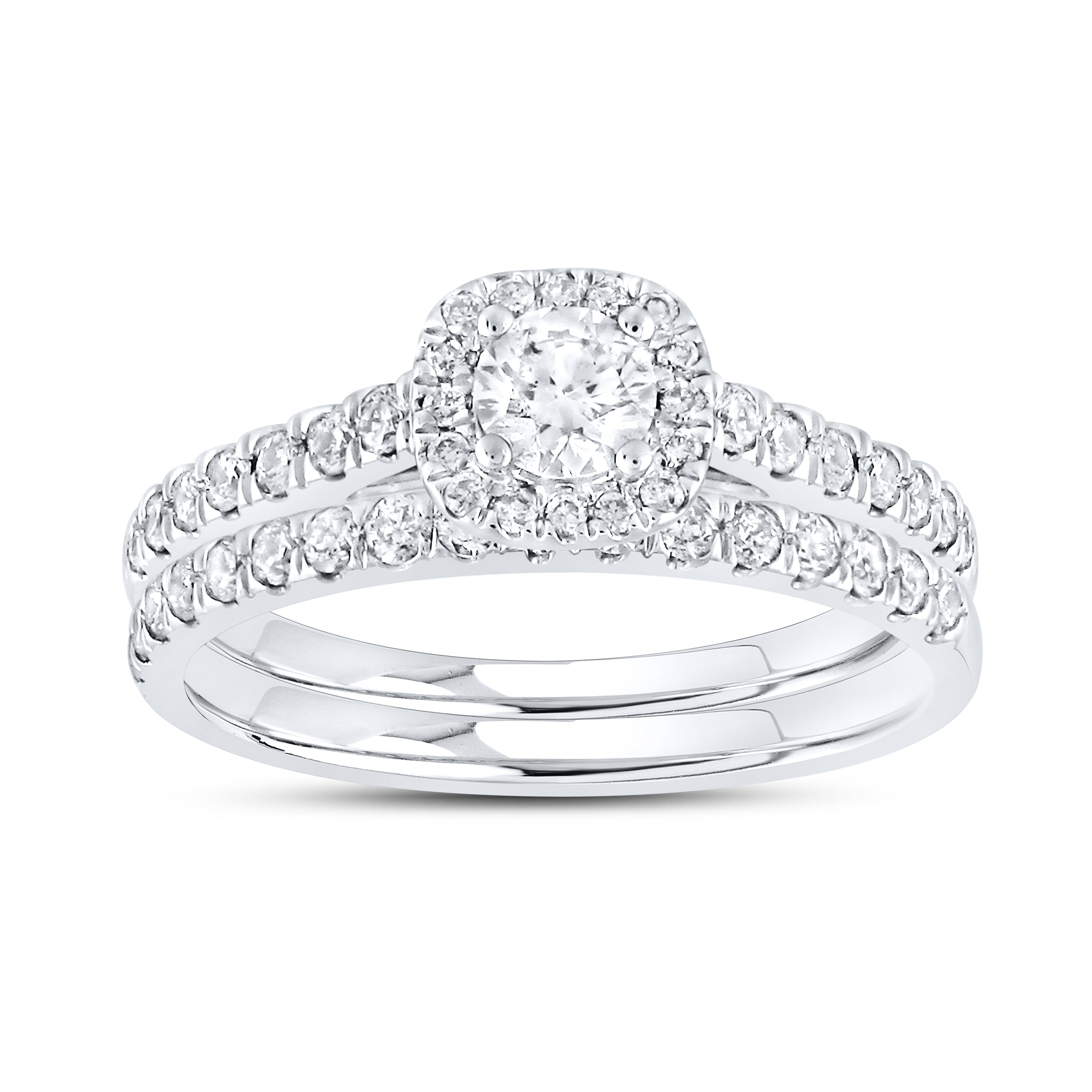 14kt White Gold 1 ctw Natural Diamond Bridal Ring