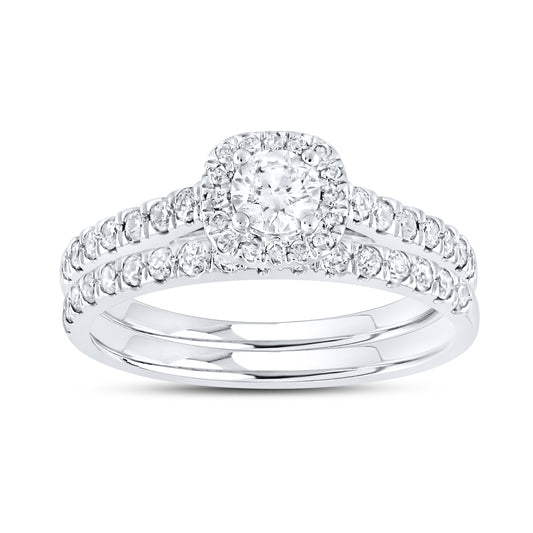 14kt White Gold 1 ctw Natural Diamond Bridal Ring