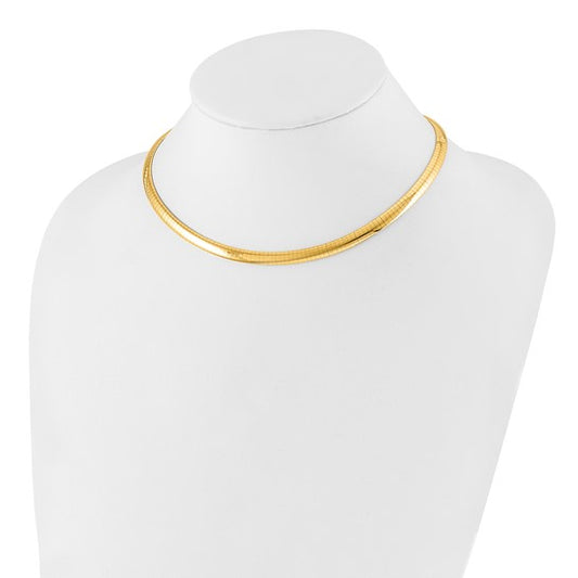 14KT Yellow Gold 6mm Domed Omega Bracelet