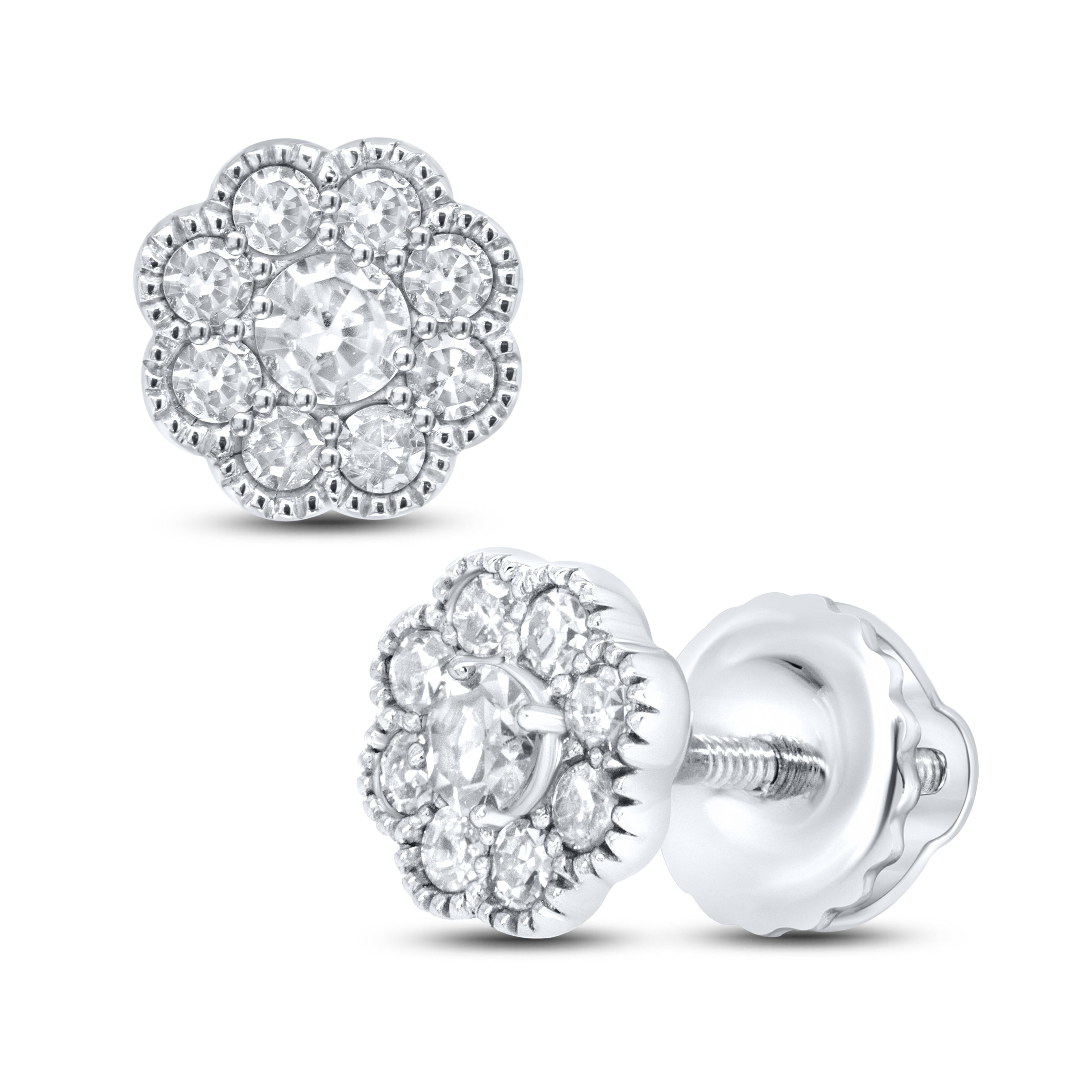 10kt White Gold 0.22 CTW Diamond Earrings