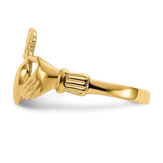 10kt Yellow Gold Polished Claddagh Ring