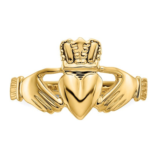 10kt Yellow Gold Polished Claddagh Ring
