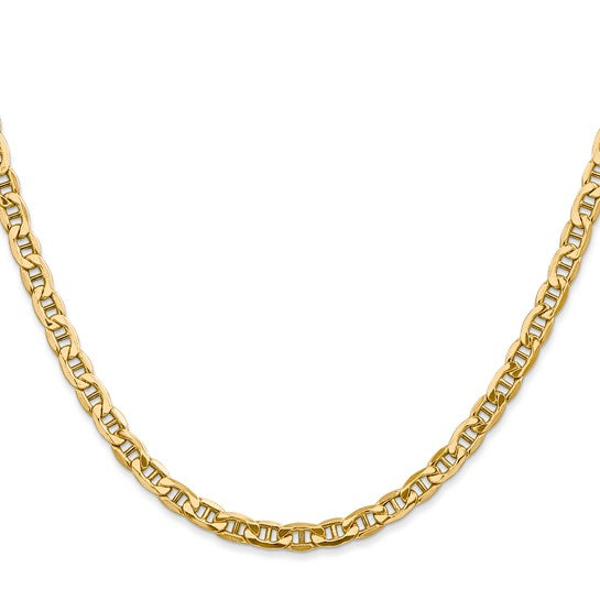10kt Yellow Gold 4mm Semi-Solid Anchor Chain
