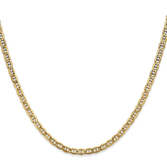 10kt Yellow Gold 3.2mm Semi-Solid Anchor Chain