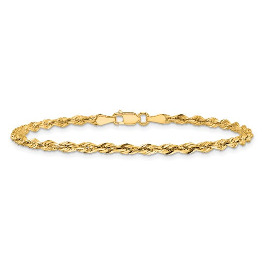 10kt Yellow Gold 2.8mm Semi-Solid Rope Chain