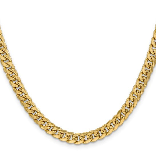 10kt Yellow Gold 6mm Semi-Solid Miami Cuban Chain