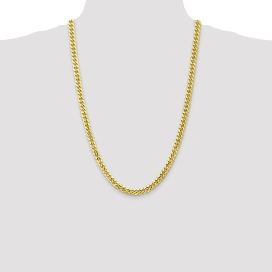 10kt Yellow Gold 6.75mm Semi-Solid Miami Cuban Chain