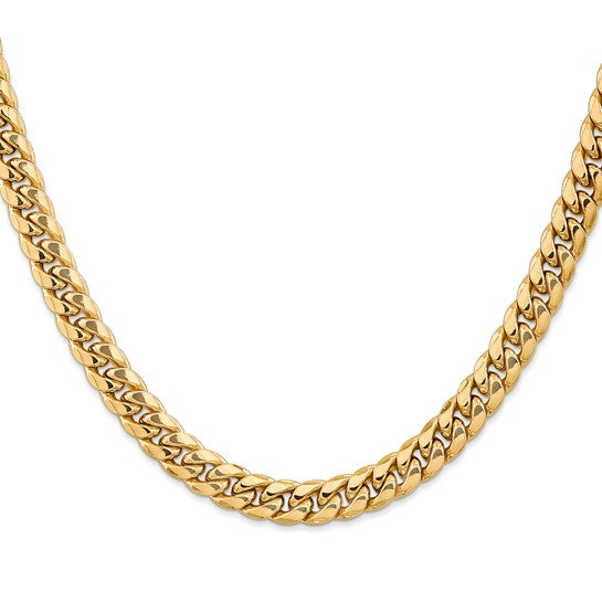10kt Yellow Gold 7.3mm Semi-Solid Miami Cuban Chain