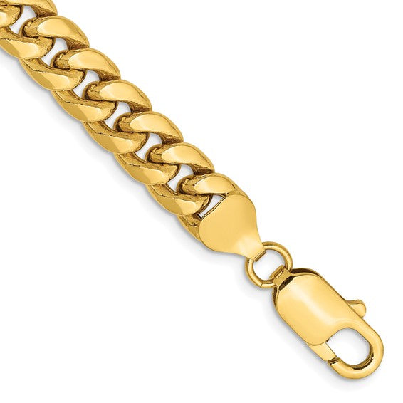 10kt Yellow Gold 7.3mm Semi-Solid Miami Cuban Chain