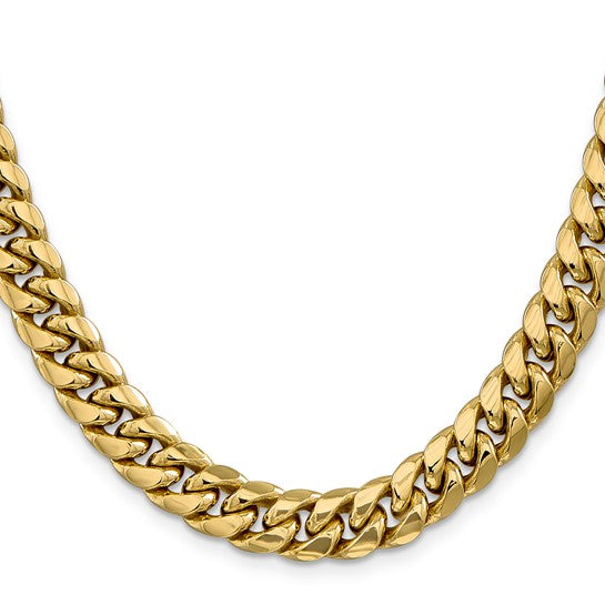 10kt Yellow Gold 9.3mm Semi-Solid Miami Cuban Chain