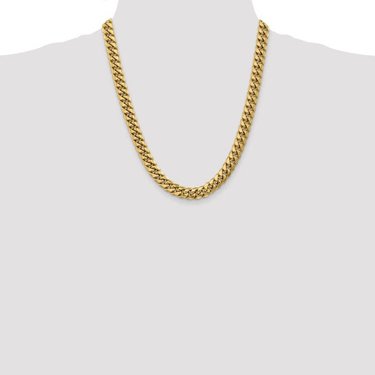 10kt Yellow Gold 9.3mm Semi-Solid Miami Cuban Chain