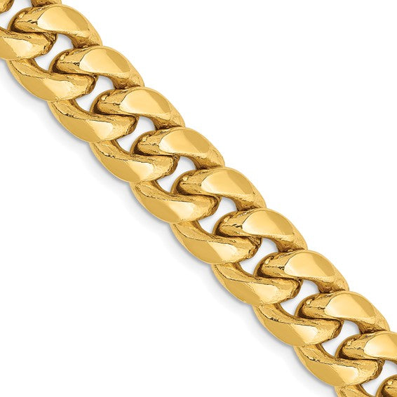 10kt Yellow Gold 9.3mm Semi-Solid Miami Cuban Chain