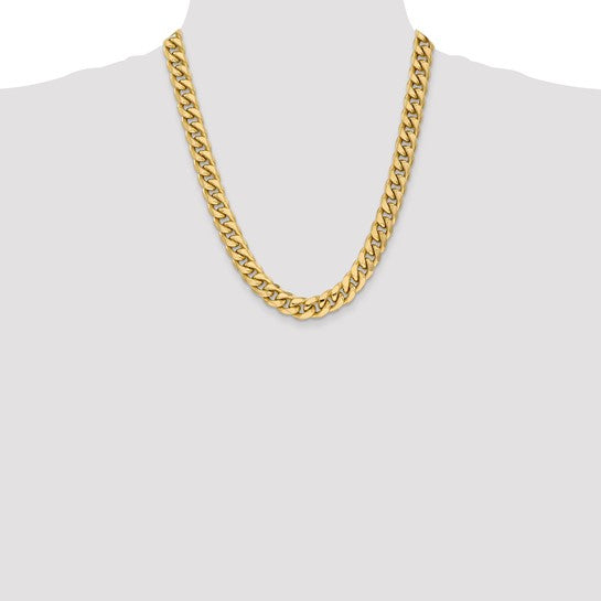 10kt Yellow Gold 11mm Semi-Solid Miami Cuban Chain