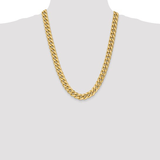 10kt Yellow Gold 11mm Semi-Solid Miami Cuban Chain