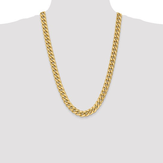 10kt Yellow Gold 11mm Semi-Solid Miami Cuban Chain