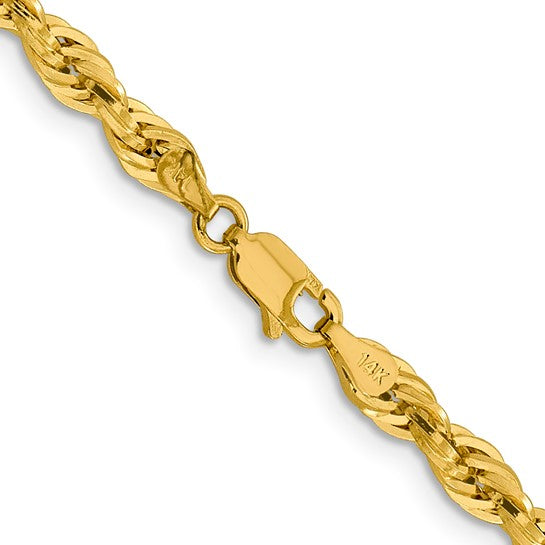 10kt Yellow Gold 4.25mm Semi-Solid Rope Chain