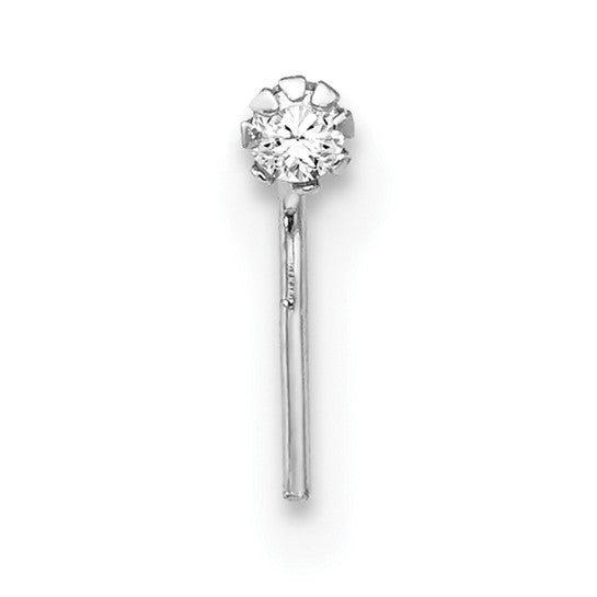 10kt White Gold 1.5mm Set Of 3 CZ Nose Studs