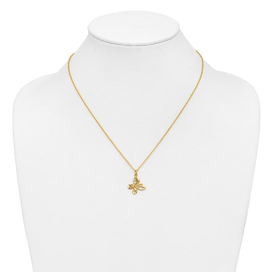 10kt Tri-color Black Hills Gold Butterfly Necklace