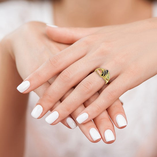 10kt Tri-color Black Hills Gold Onyx Ring