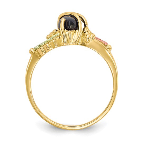 10kt Tri-color Black Hills Gold Onyx Ring