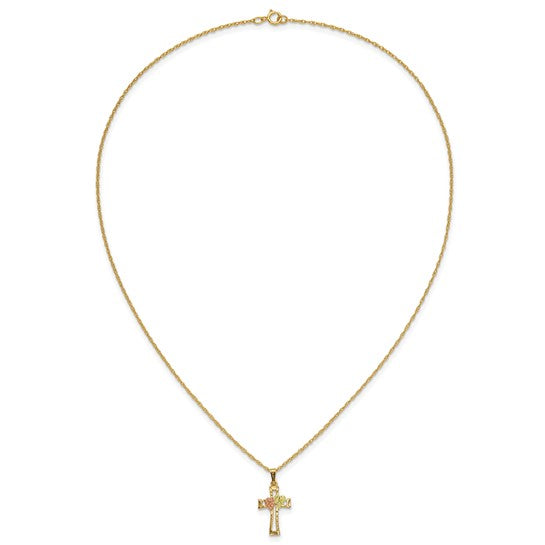 10kt Tri-Color Black Hills Gold Cross Necklace