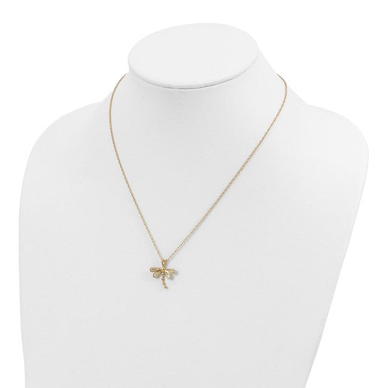 10kt Tri-Color Black Hills Gold Dragonfly Necklace