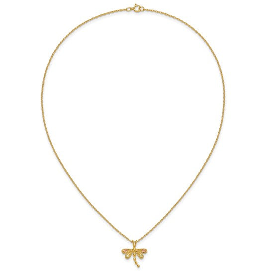 10kt Tri-Color Black Hills Gold Dragonfly Necklace