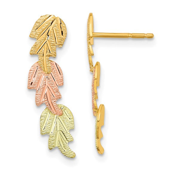 10kt Tri-Color Black Hills Gold Post Earrings