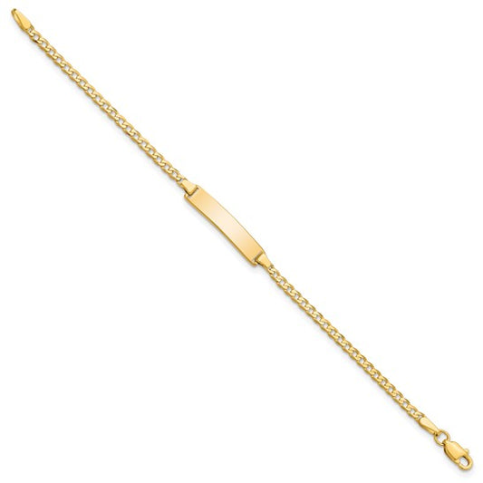 10kt Yellow Gold Flat Curb Link ID Bracelet