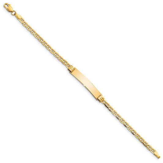 10kt Yellow Gold Anchor Link ID Bracelet