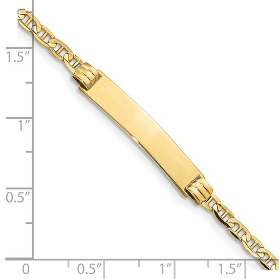 10kt Yellow Gold Anchor Link ID Bracelet