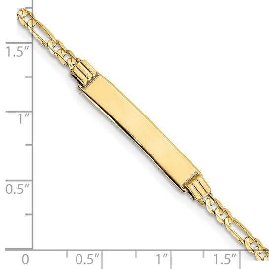 10kt Yellow Gold Figaro Link ID Bracelet