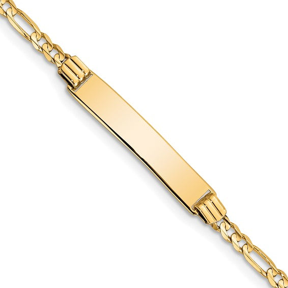 10kt Yellow Gold Figaro Link ID Bracelet