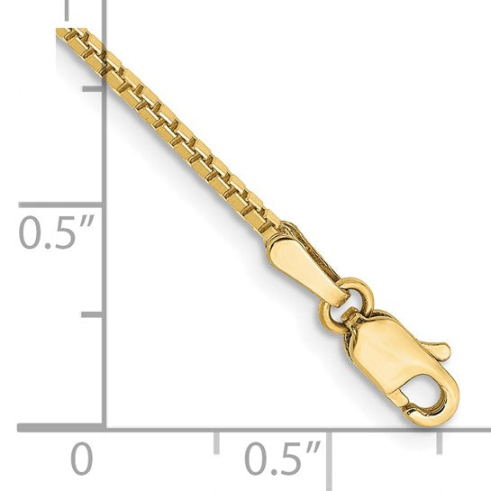 10kt Yellow Gold 1.3mm Box Chain