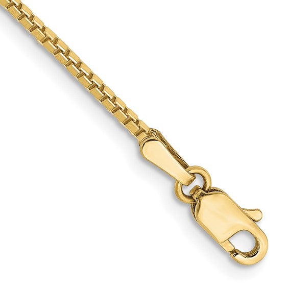 10kt Yellow Gold 1.3mm Box Chain