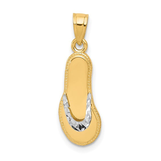 10KT Yellow Gold w/Rhodium Flip Flop Charm