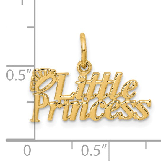 10kt Yellow Gold LITTLE PRINCESS with Crown Charm
