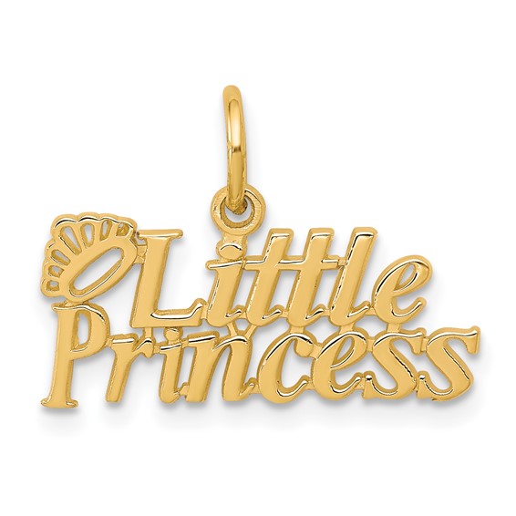 10kt Yellow Gold LITTLE PRINCESS with Crown Charm